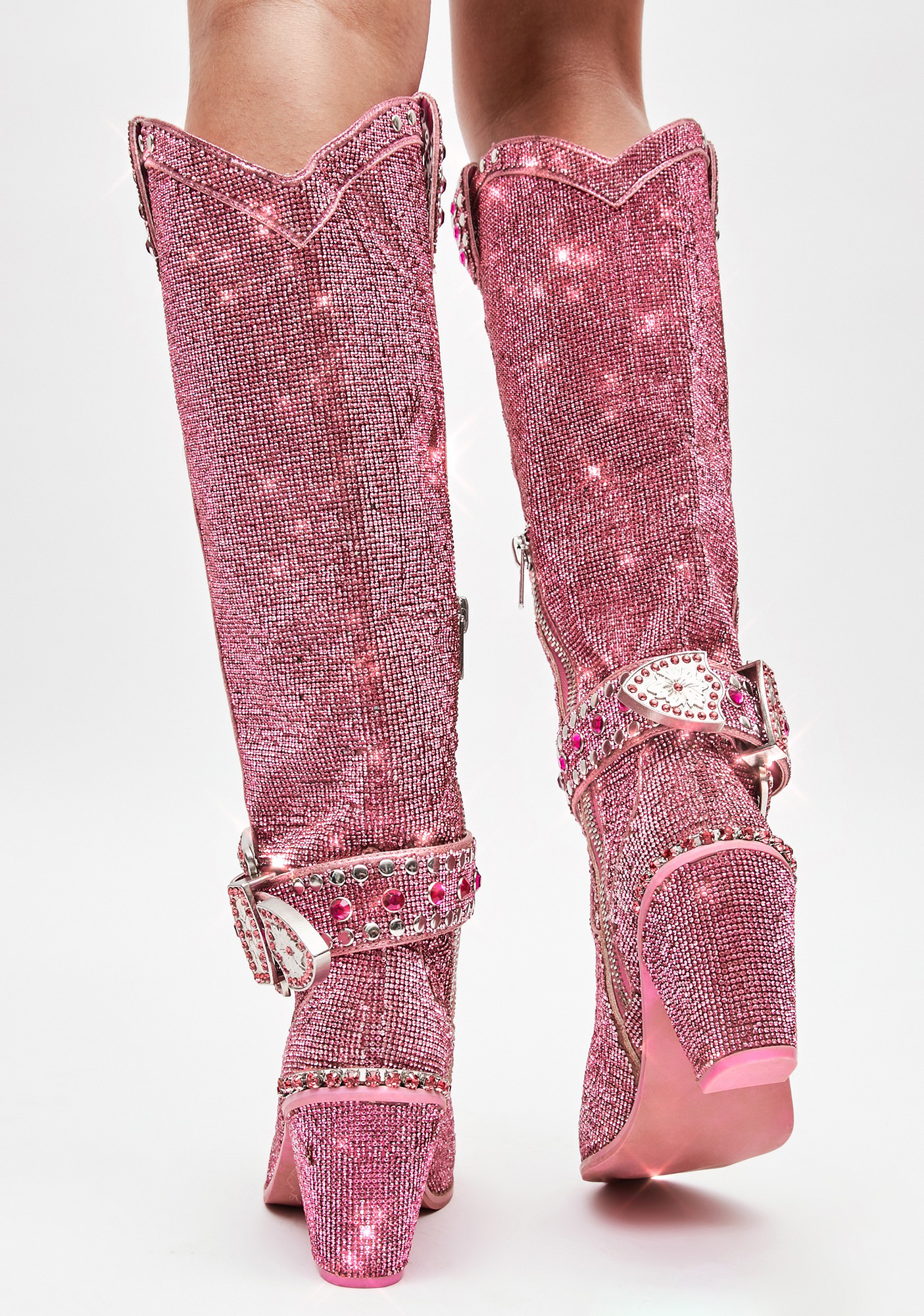pink rhinestone boots