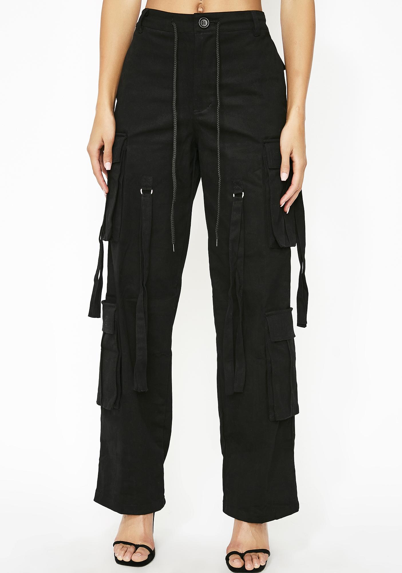 high rise cargo pants