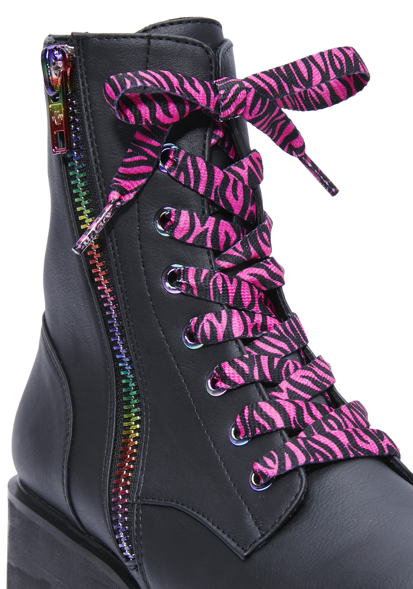 Hot Pink Zebra Shoelaces Dolls Kill