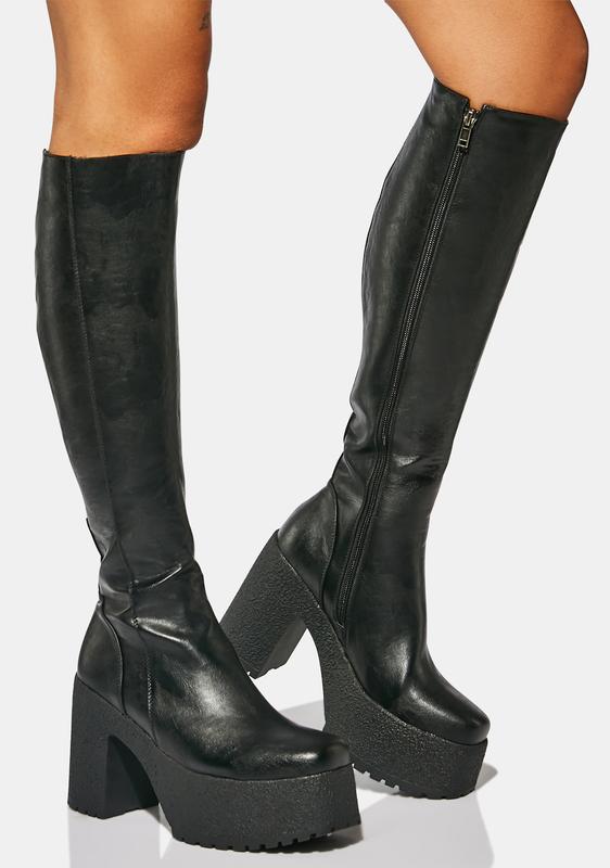 knee high construction boots