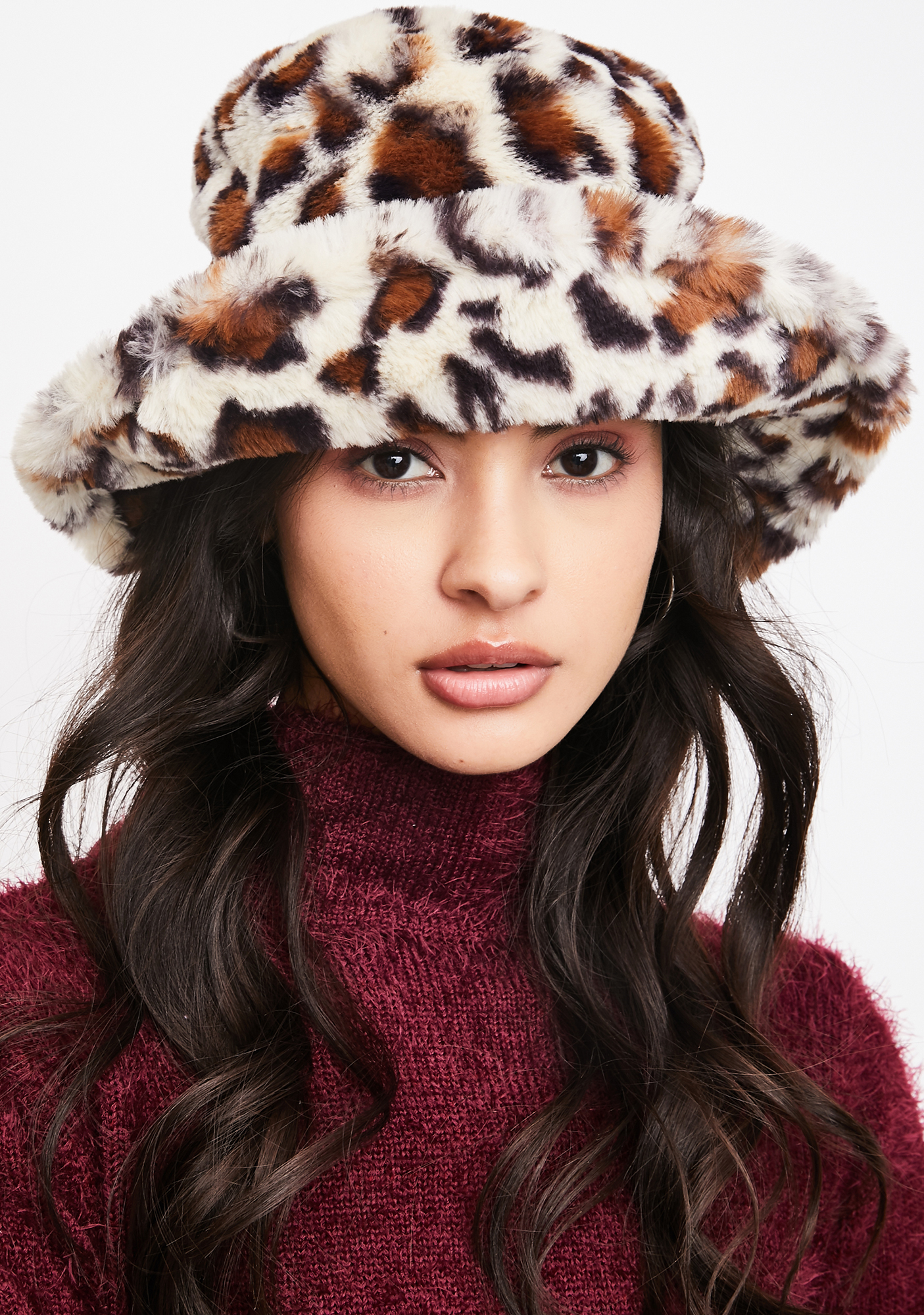 Leopard Faux Fur Fuzzy Bucket Hat | Dolls Kill