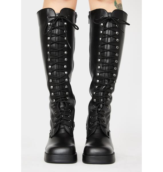 roc knee high lace up boots
