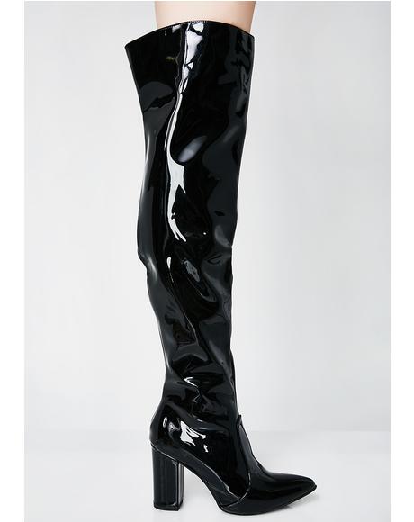 Yeezy Clear Thigh High Boots | Dolls Kill