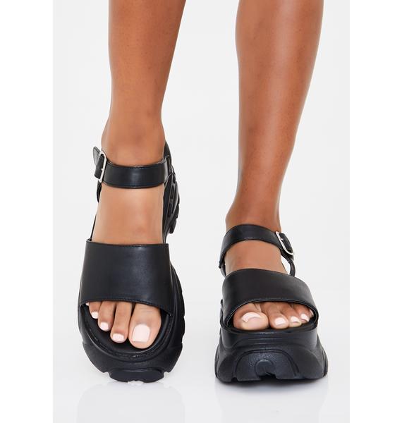 Platform Sandals Peep Toe Side Buckle | Dolls Kill