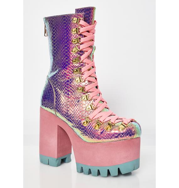 snake platform booties