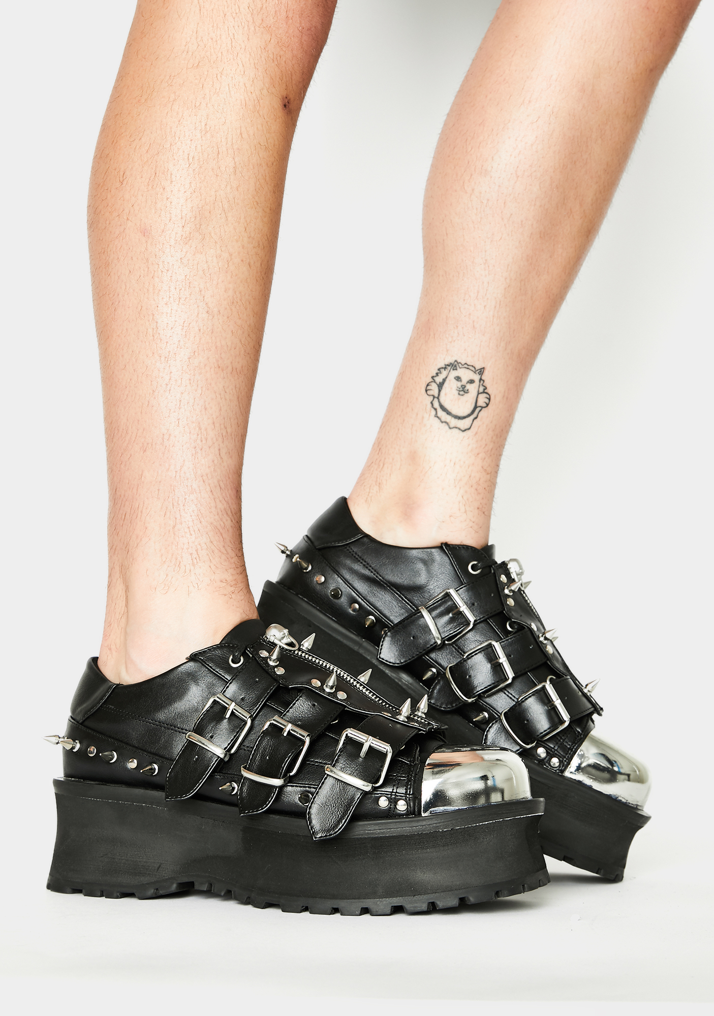 Demonia Spikey Gravedigger Platform Creepers Dolls Kill