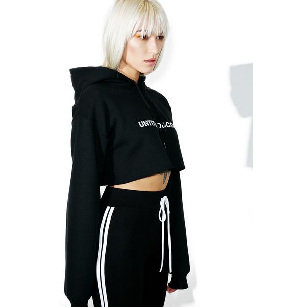 Untitled & Co Black Cropped Hoodie | Dolls Kill