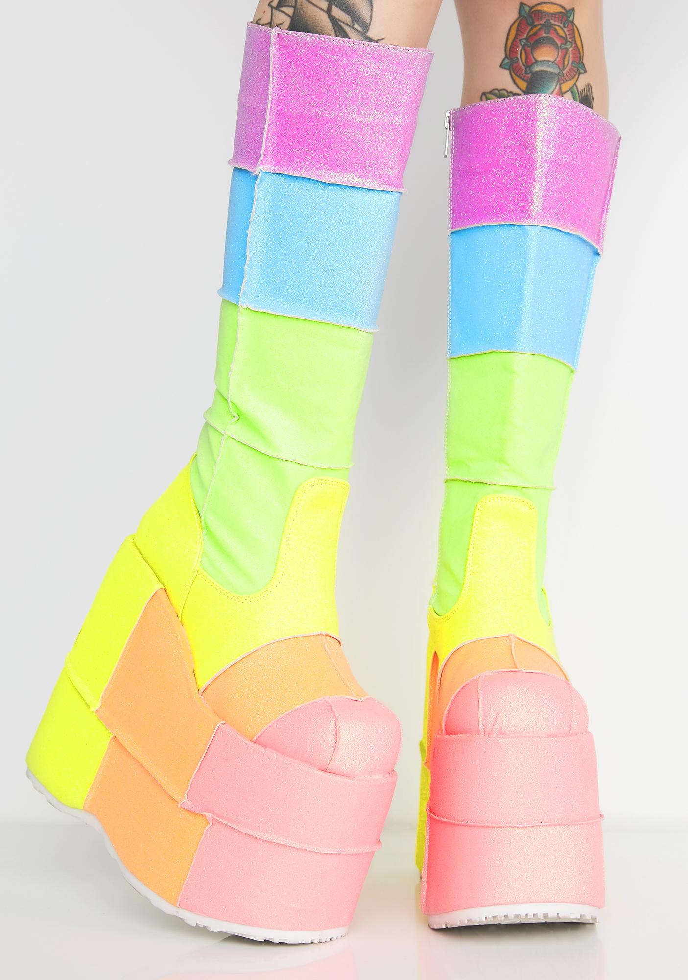 pastel platform boots