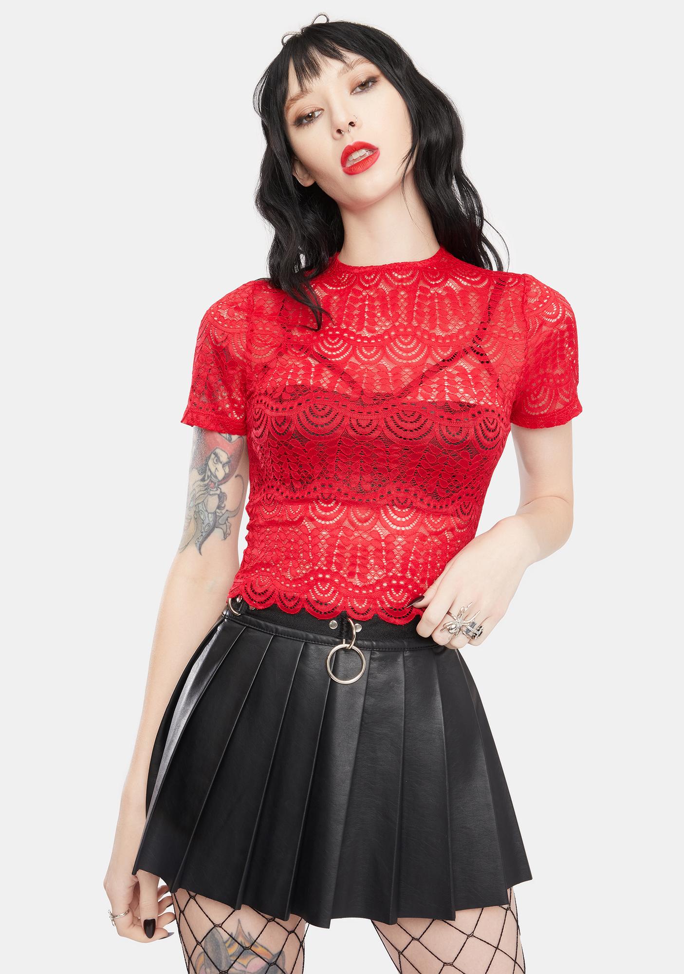 sheer lace top