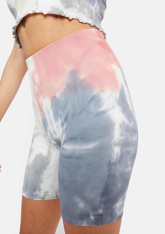 spiritual gangster tie dye biker shorts
