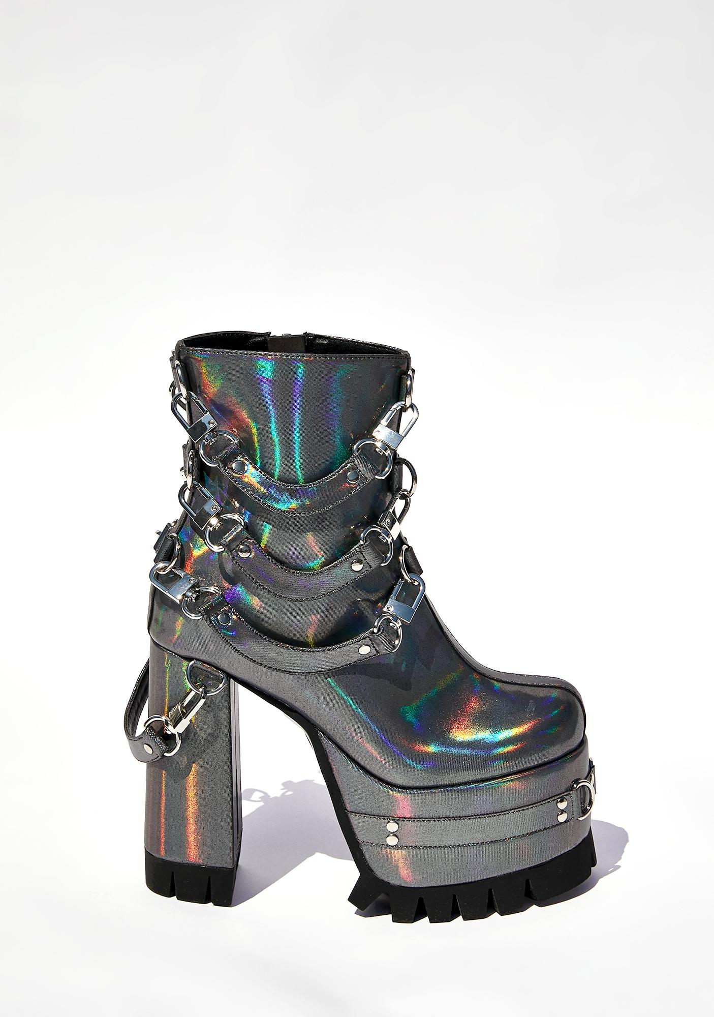 Holographic Harness Platform Boots 