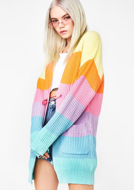 dolls kill rainbow cardigan
