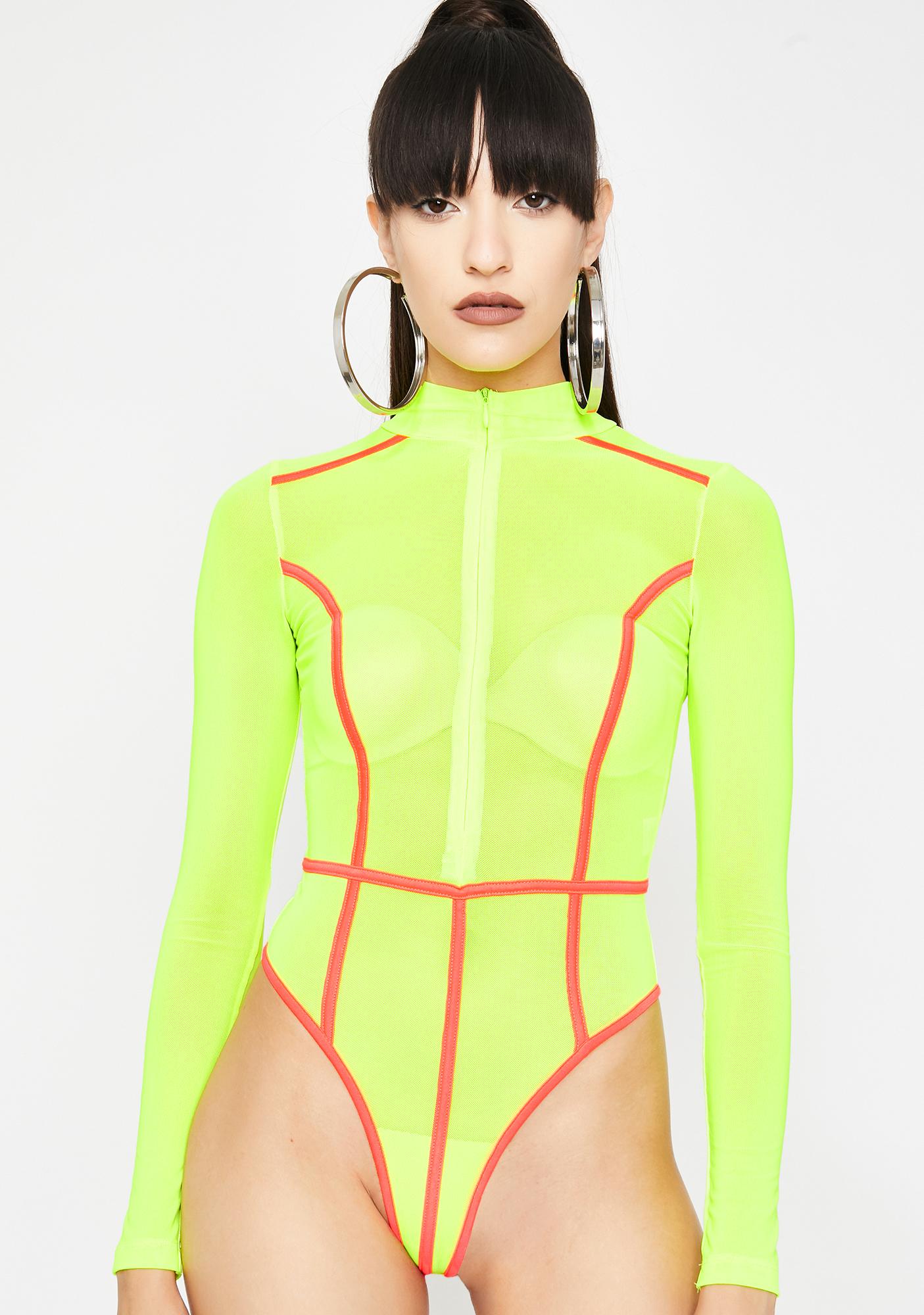 neon mesh bodysuit