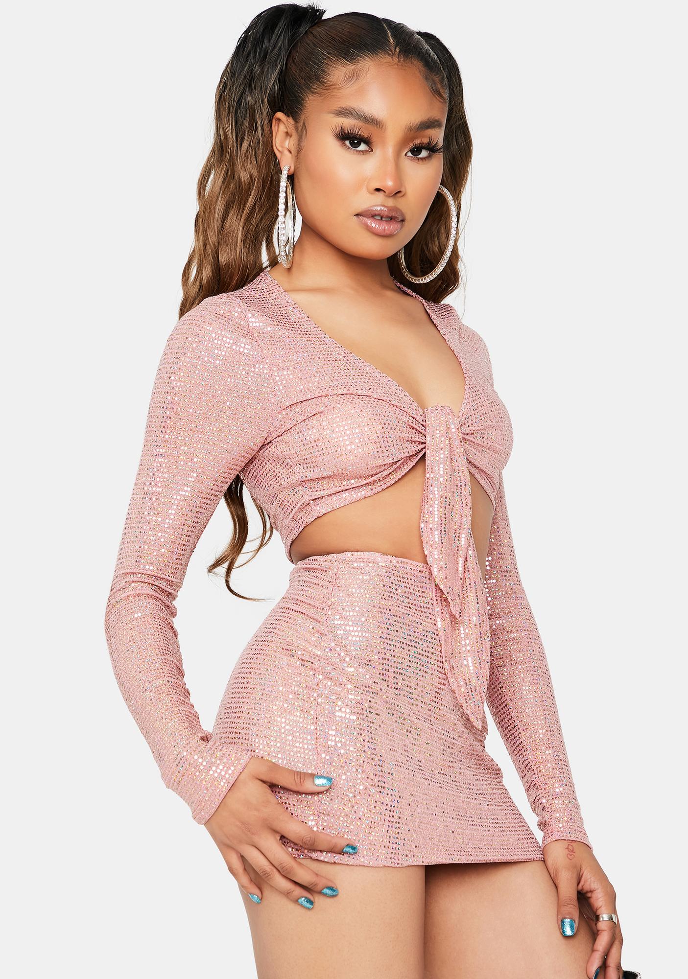 two piece skirt and top sparkly