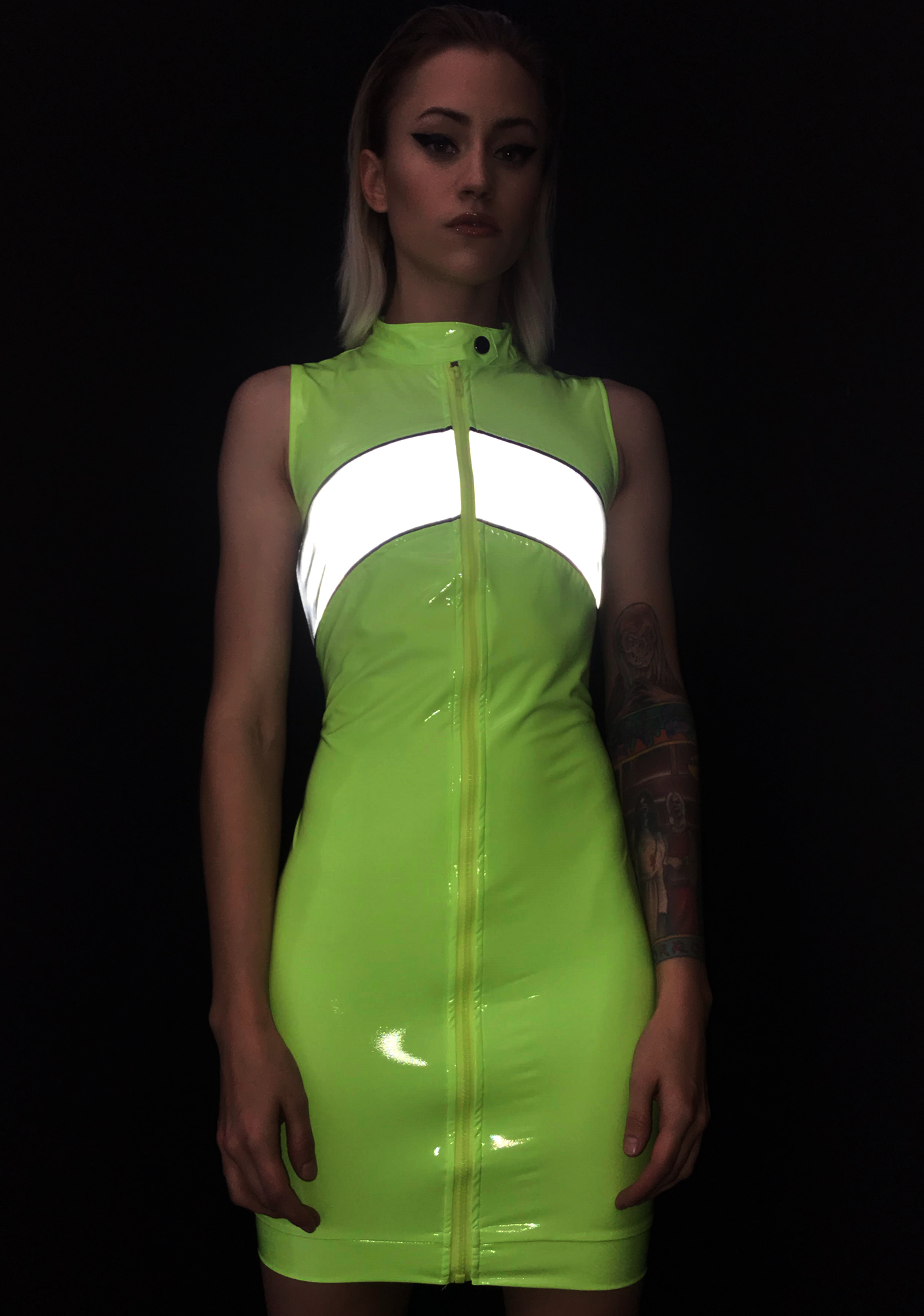 neon vinyl dress