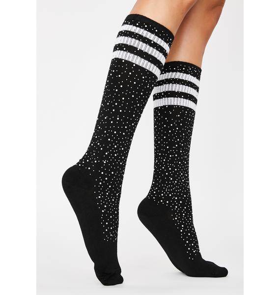black knee high tube socks