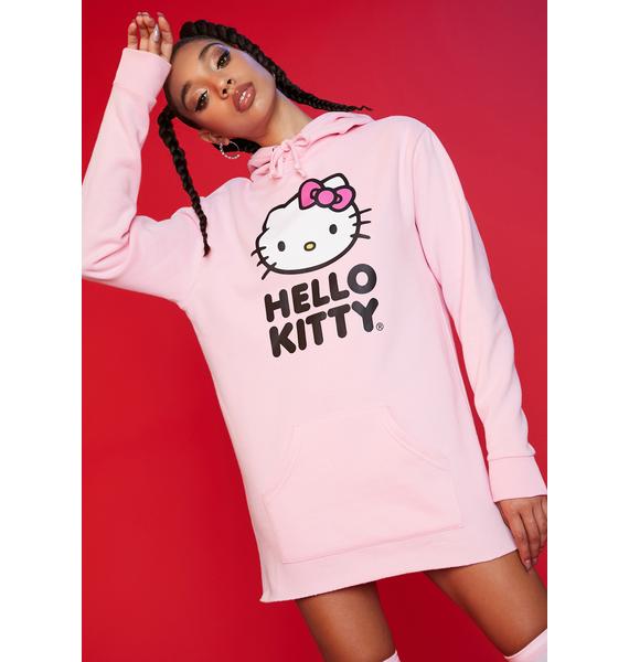 Dolls Kill Hello Kitty Oversized Long Pullover Graphic Hoodie - Pink ...