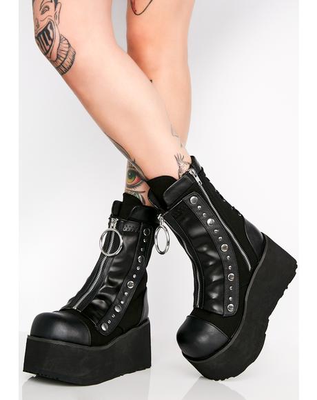 Demonia White Trinity Boots | Dolls Kill