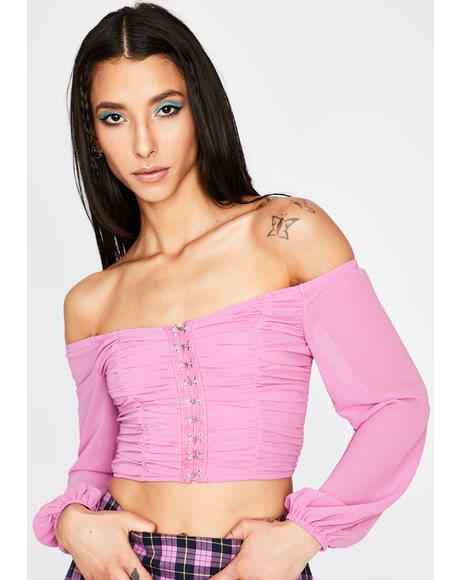 Baby Hit Me Up Off The Shoulder Top