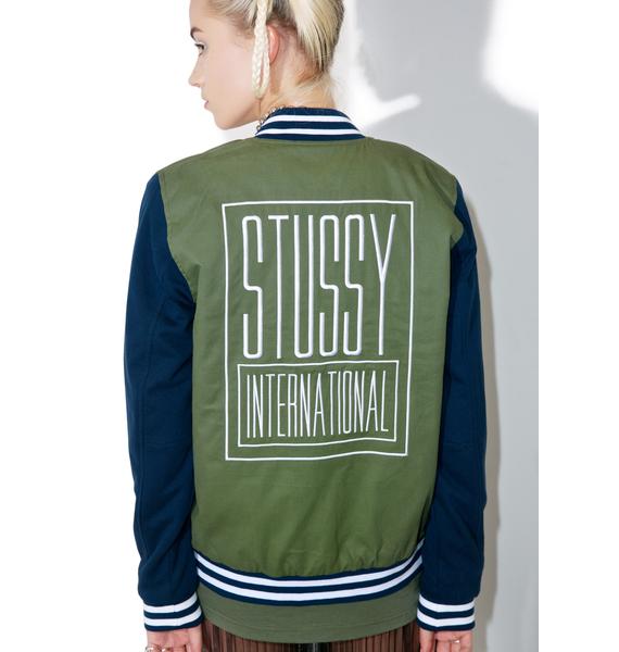Stussy Uni Varsity Jacket | Dolls Kill