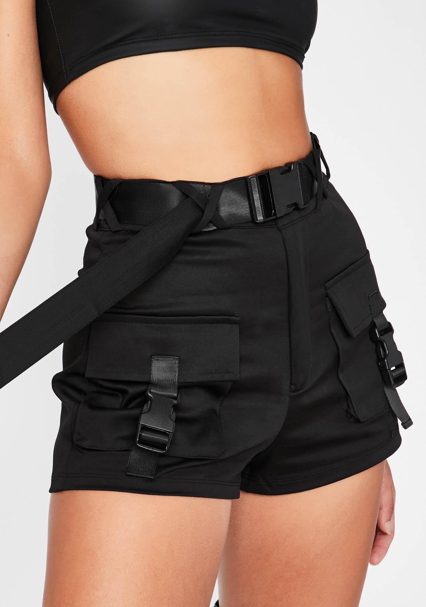 Black Utility Techwear Shorts Set | Dolls Kill