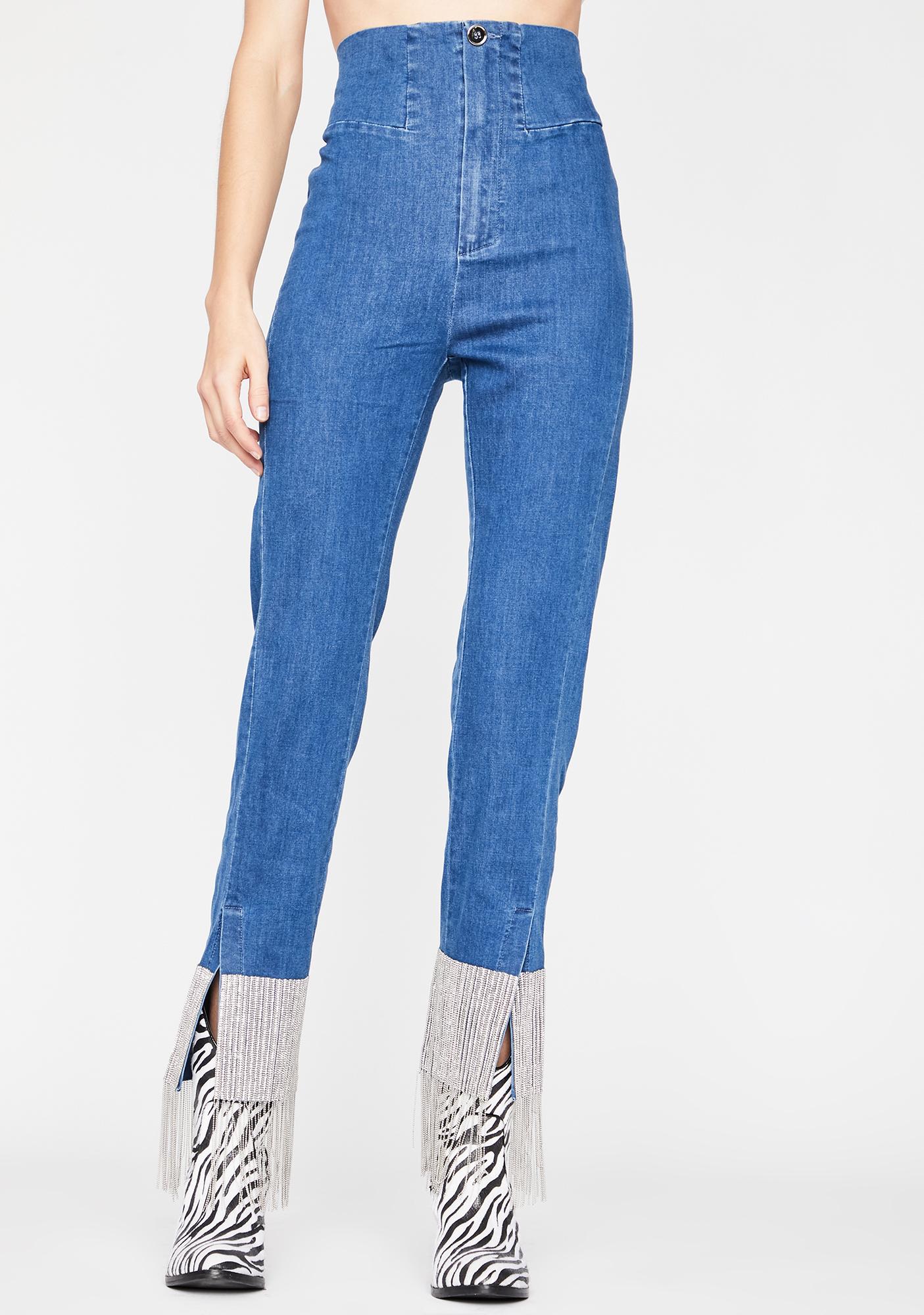 fringe jeans