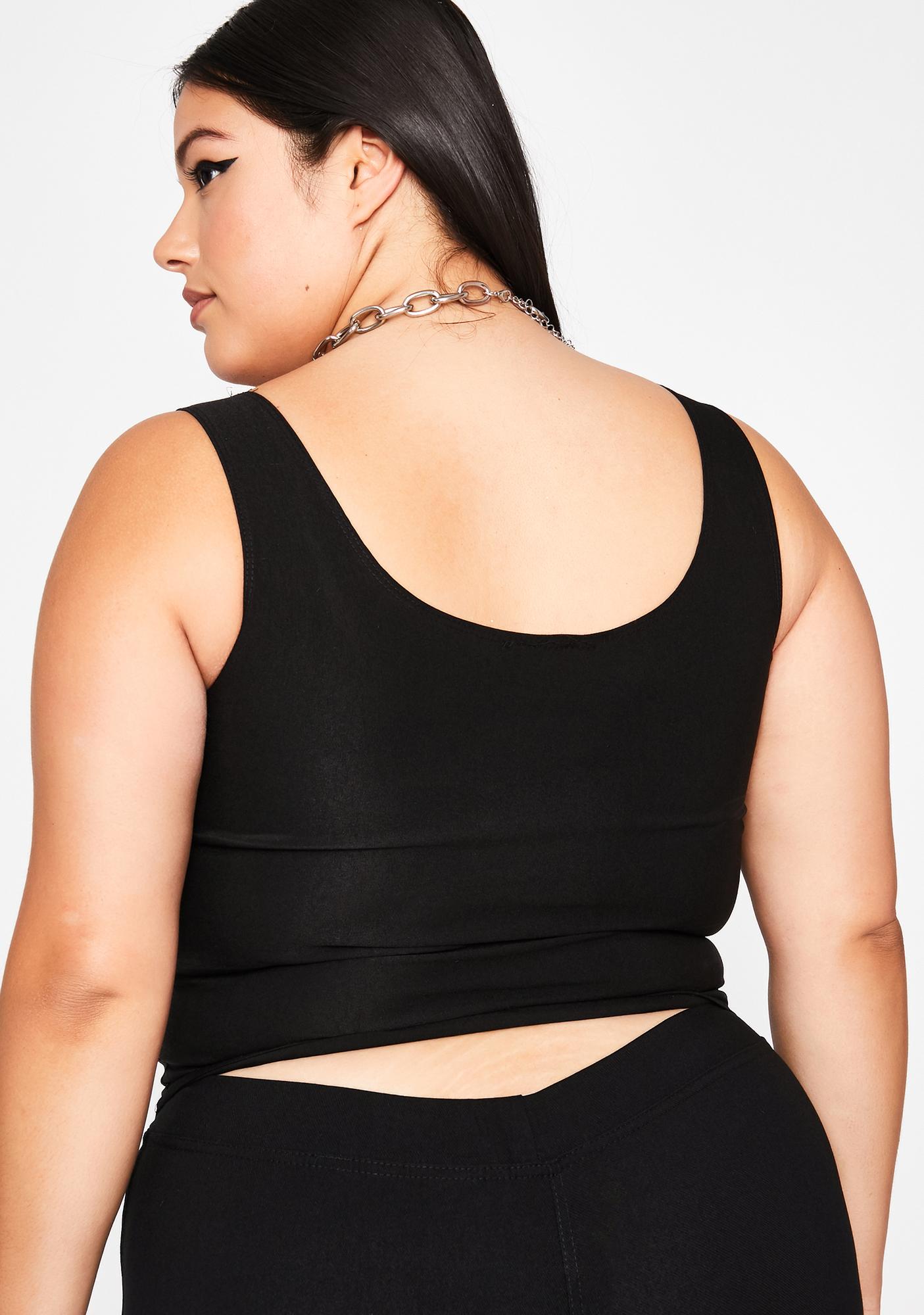 Plus Size Black Corset Bodycon Tank Top Dolls Kill