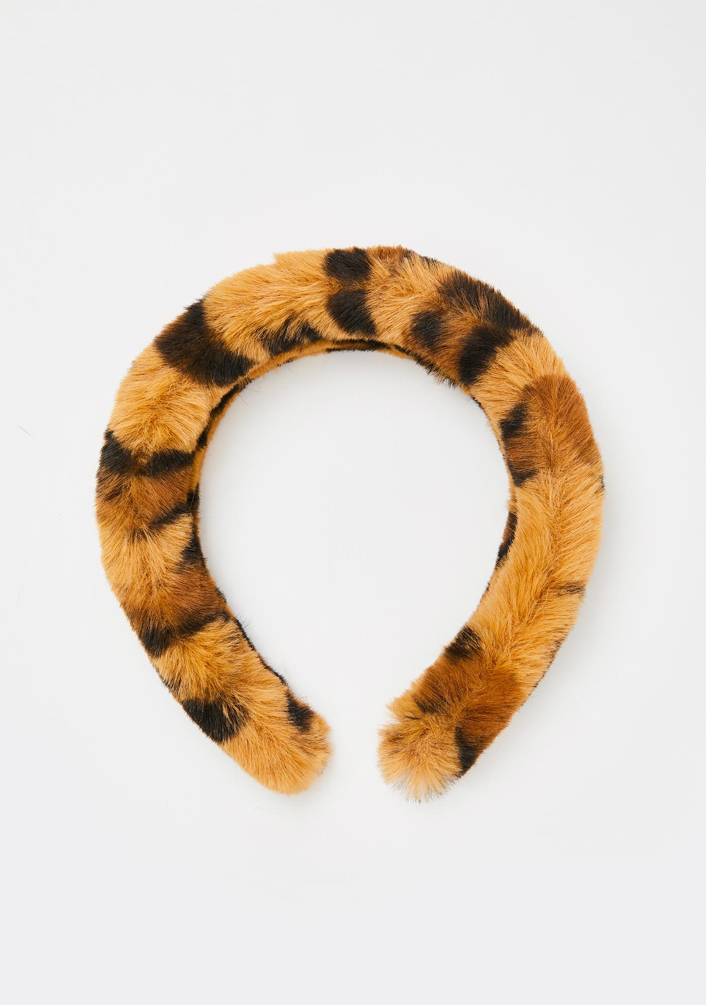 Leopard Print Fuzzy Headband Dolls Kill