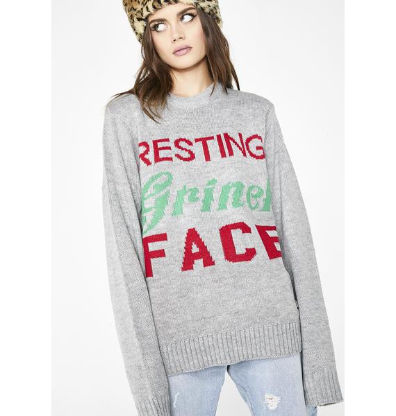 resting grinch face jumper