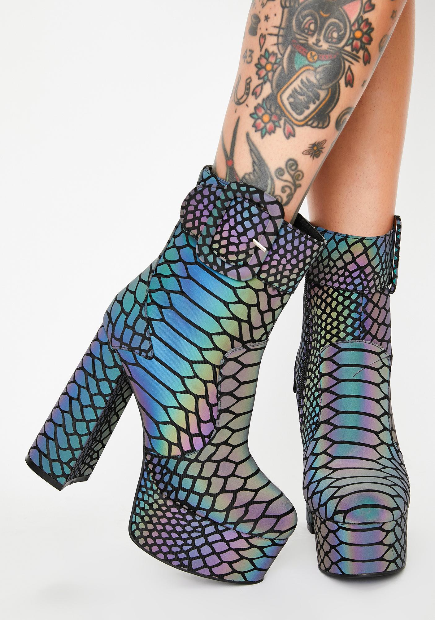snakeskin sock booties
