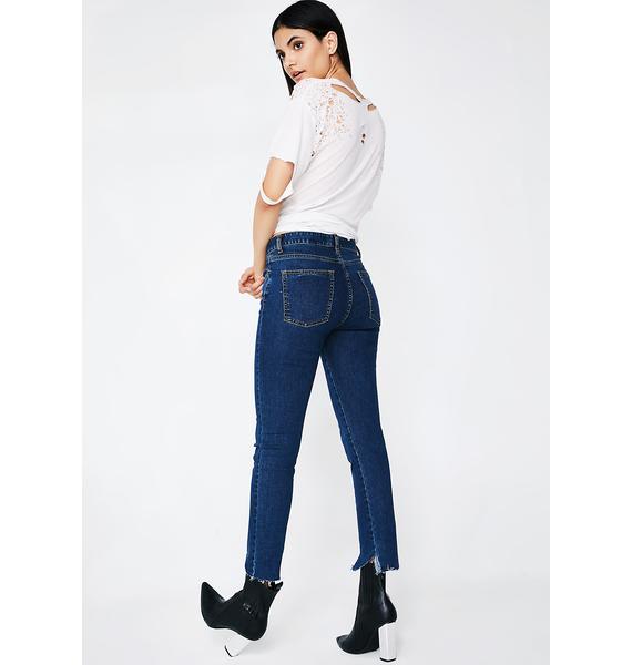 EVIDNT Distressed Hem Jeans Dolls Kill