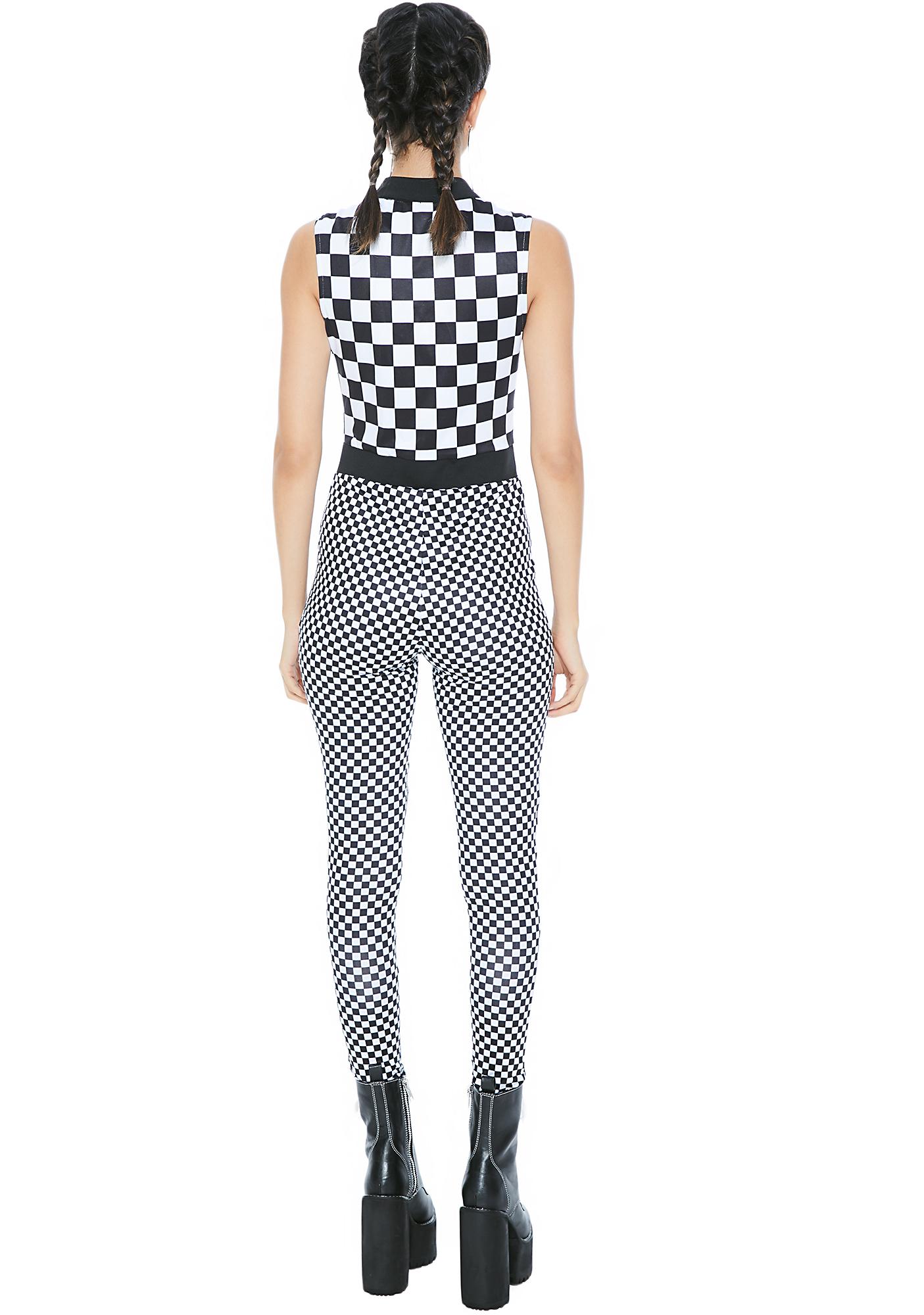 checkered jumpsuit