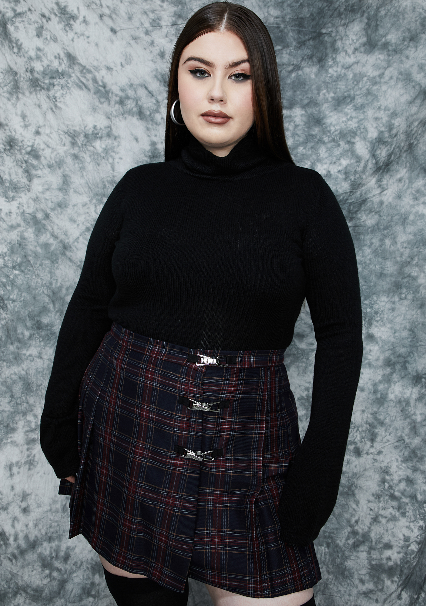 Delia’s By Dolls Kill Plus Size Long Sleeve Knit Turtleneck Black