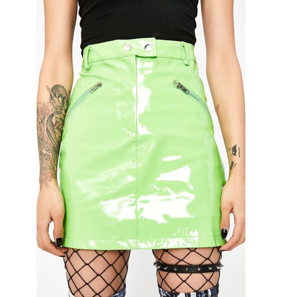 Green Vinyl Moto Skirt | Dolls Kill