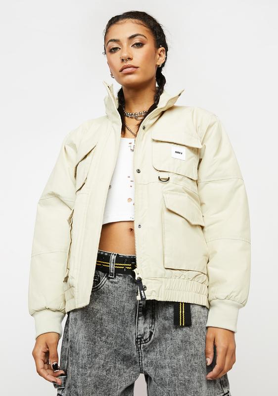 silver grey padded jacket