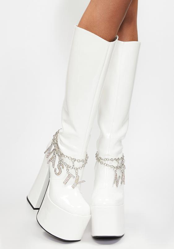 white platform boots uk