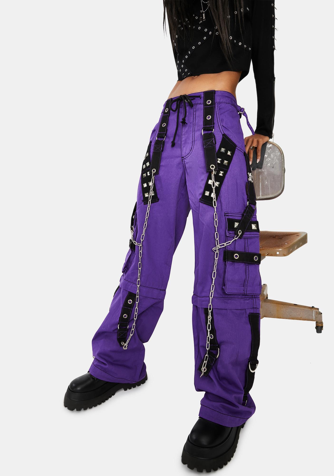 black and purple tripp pants