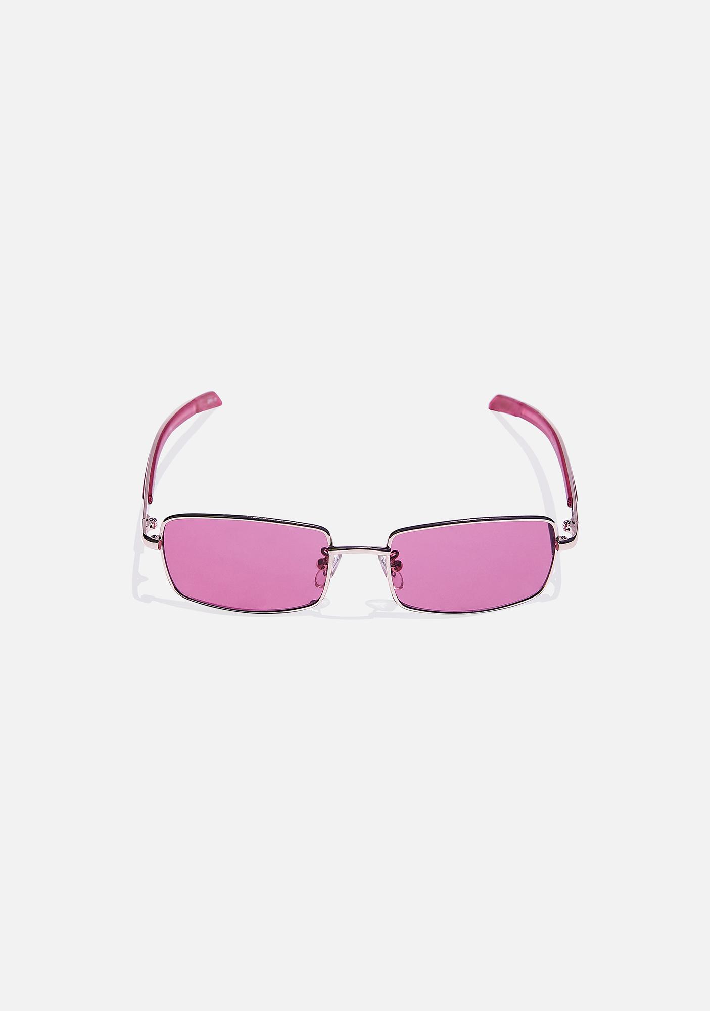 tinted pink sunglasses
