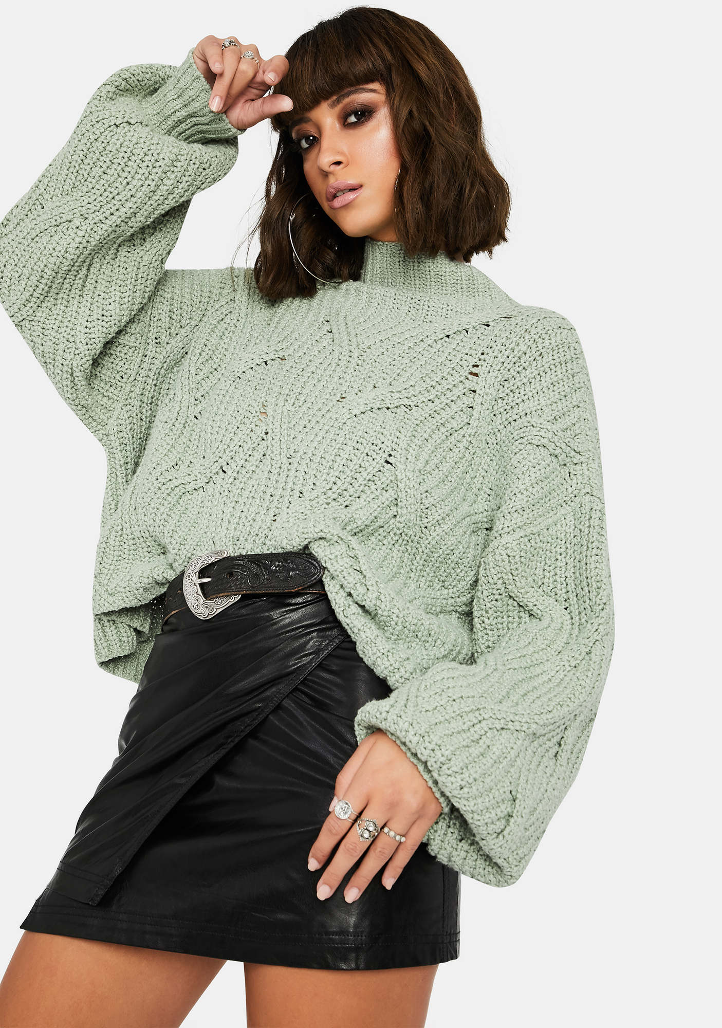 seasons change funnel neck sweater free people