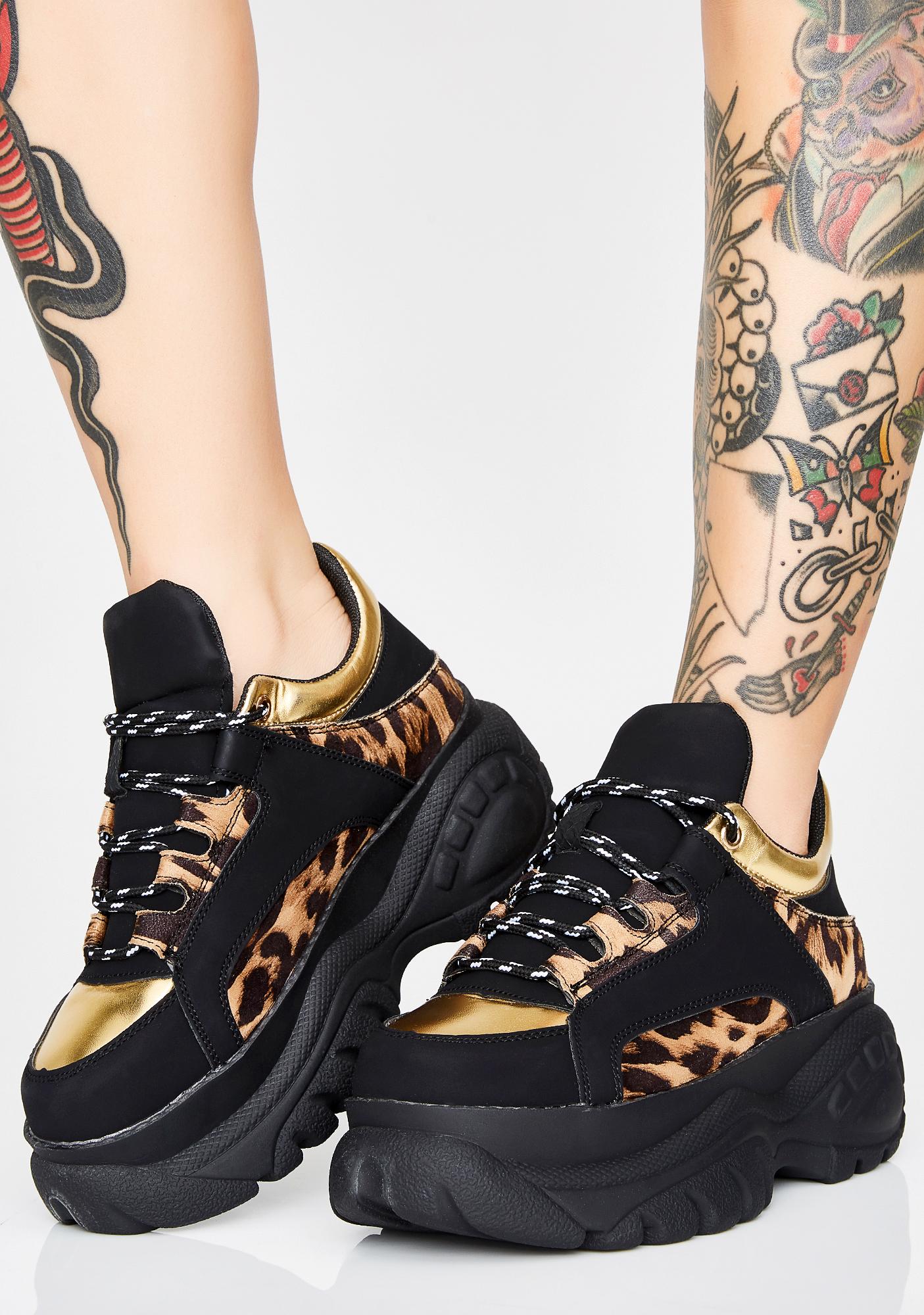 leopard chunky sneakers