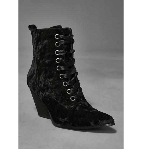 Widow Love Sick Velvet Granny Boots Dolls Kill 1021