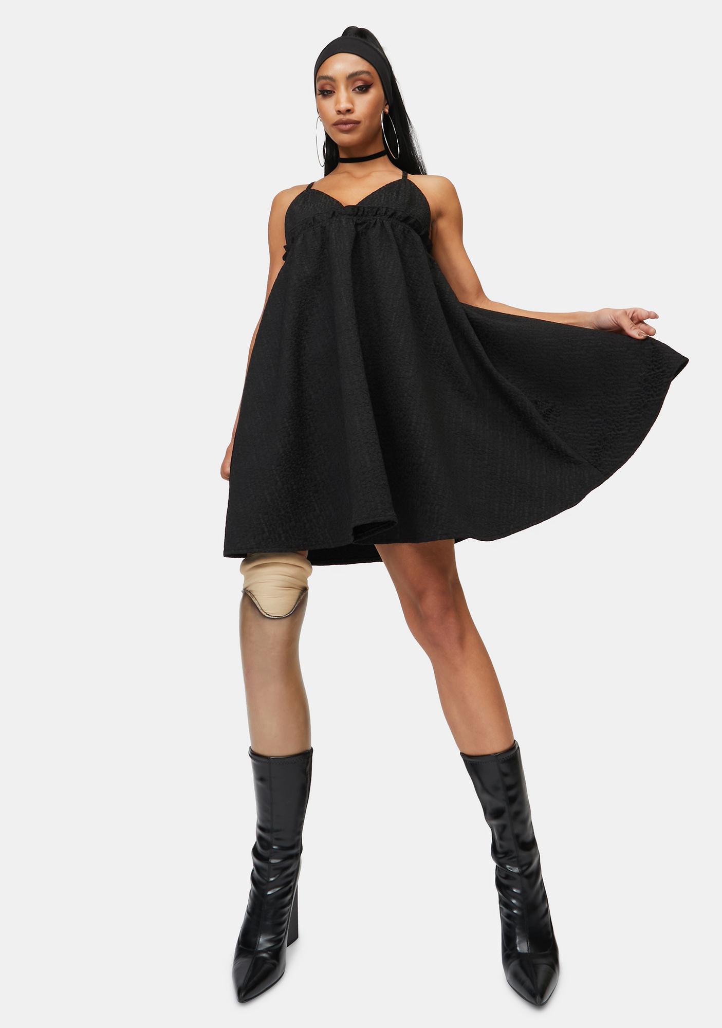 UO Hanna Scallop Babydoll Mini Dress | Urban Outfitters | Winter dress outfits, Mini dress 