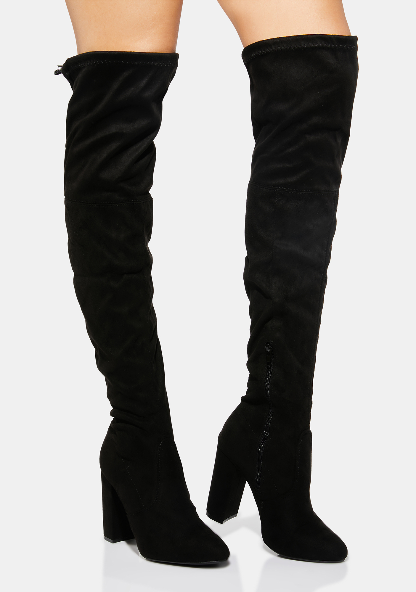 faux suede over the knee boots