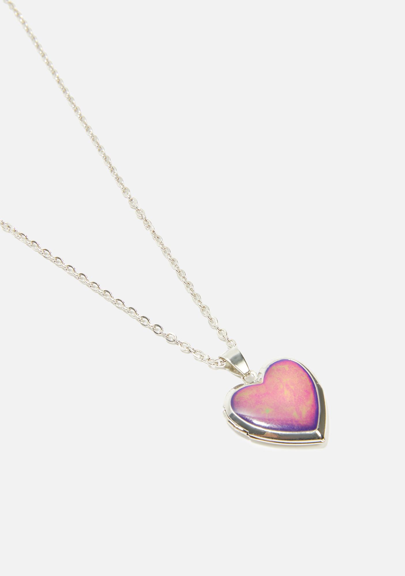 Mood Changing Heart Locket Necklace 