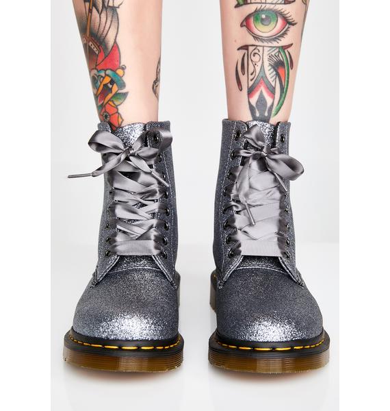 dr martens pewter glitter