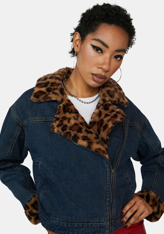fur trim denim jacket