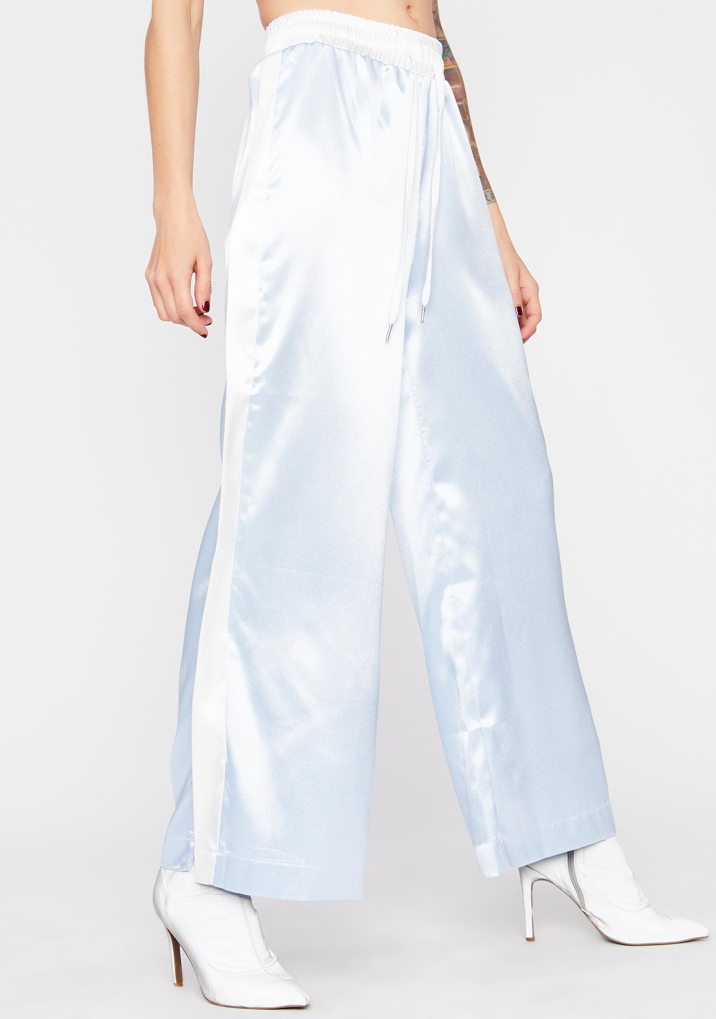 baby blue flare pants