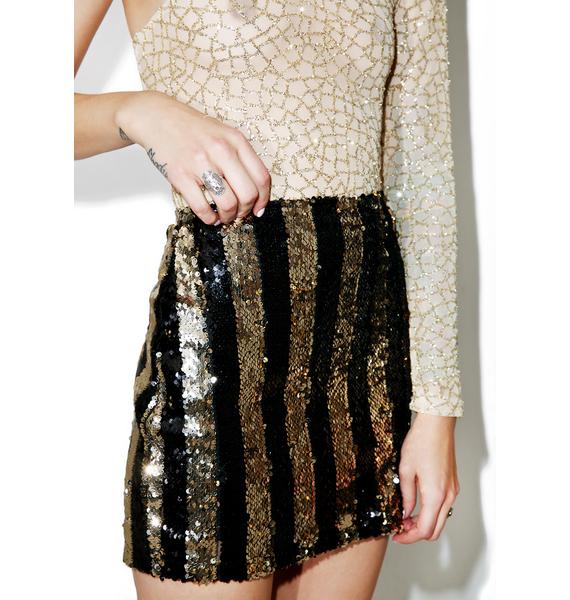 Motel Stripe Nights Sequin Tube Skirt | Dolls Kill