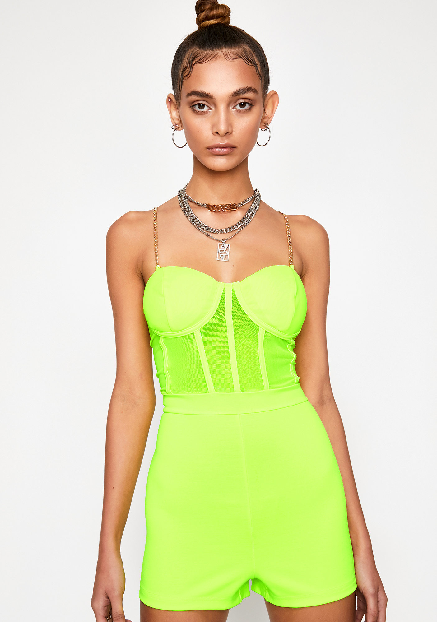 neon green romper