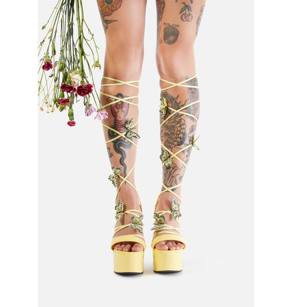 butterfly lace up heels